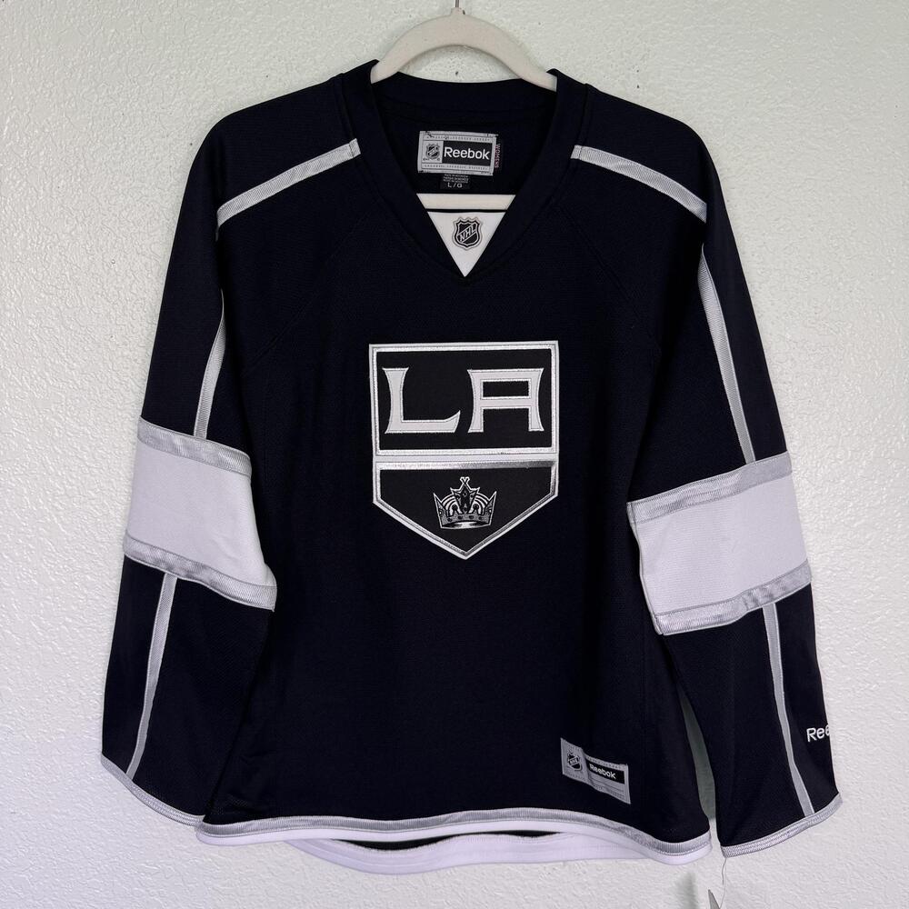 Los Angeles Kings Jersey Womens Large NHL Hockey Reebok Black Edge Premier NEW